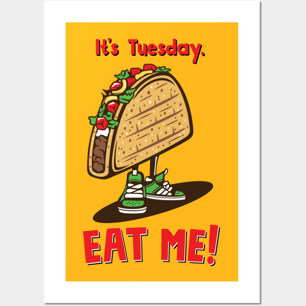 Taco Tuesday Red Wall Art by graphiczen